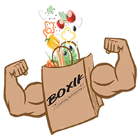 Logo BoxikCatering 200x200 pikseli bezbarwne tło